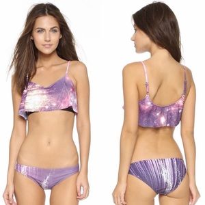 Wildfox Fireworks purple flounce bikini